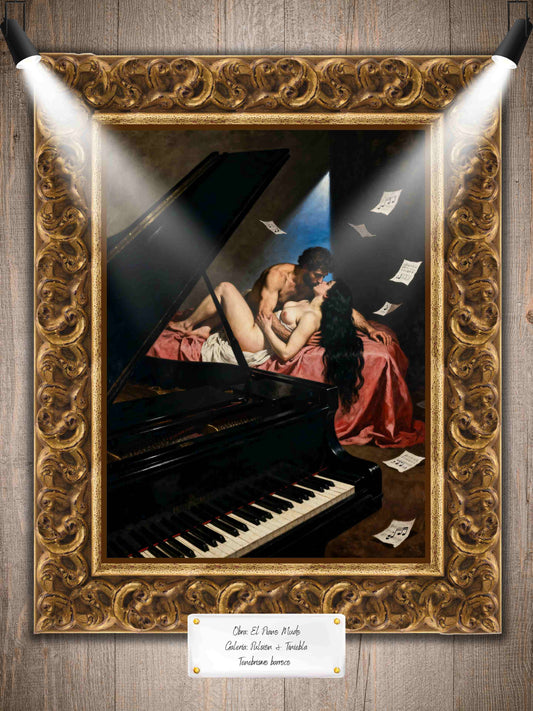 El piano mudo, es un lienzo coleccionable de alta calidad para imprimir. Lienzo digital para enmarcar y adornar salas o estudios en paredes blancas. Pieza de colección. Arte de autor.