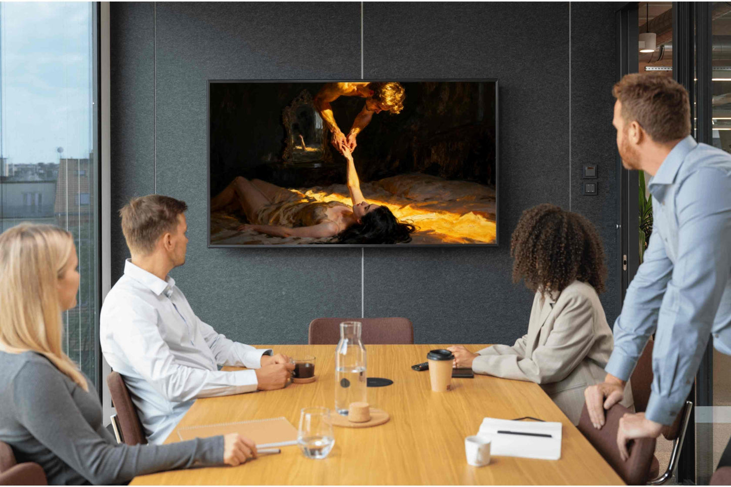 La negación del espejo, es un lienzo coleccionable de alta calidad. Arte de autor para implementar como fondo de pantalla o protector de pantalla de televisores inteligente, smart tv´s. Apple Tv, Android, iOs, LG, Sony, Panasonic, Samsung, Amazon Tv, Amazon Fire.