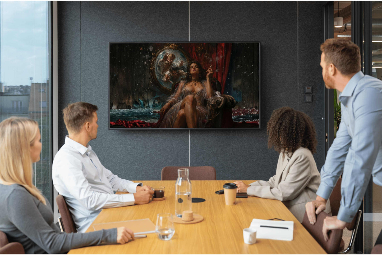 La reina de Cocito, es un lienzo coleccionable de alta calidad. Arte de autor para implementar como fondo de pantalla o protector de pantalla de televisores inteligente, smart tv´s. Apple Tv, Android, iOs, LG, Sony, Panasonic, Samsung, Amazon Tv, Amazon Fire.