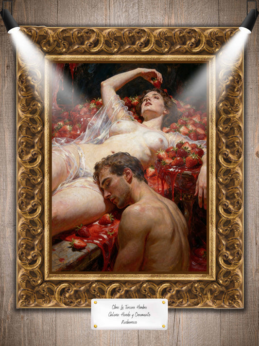 La tercera hambre, es un lienzo coleccionable de alta calidad para imprimir. Lienzo digital para enmarcar y adornar salas o estudios en paredes blancas. Pieza de colección. Arte de autor.