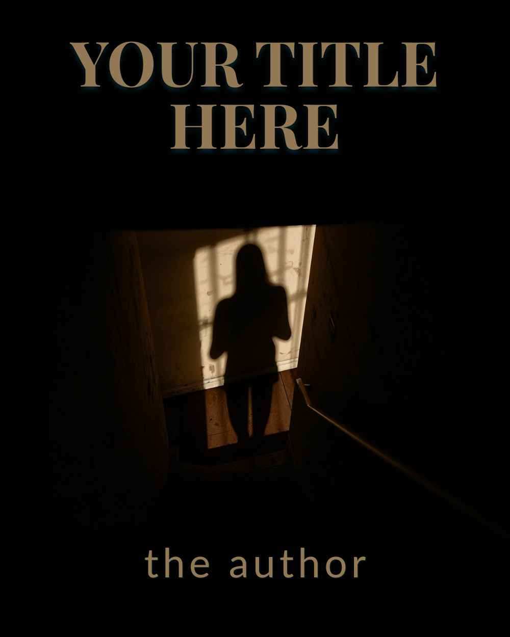 Distorted shadow on staircase wall for thriller cover book