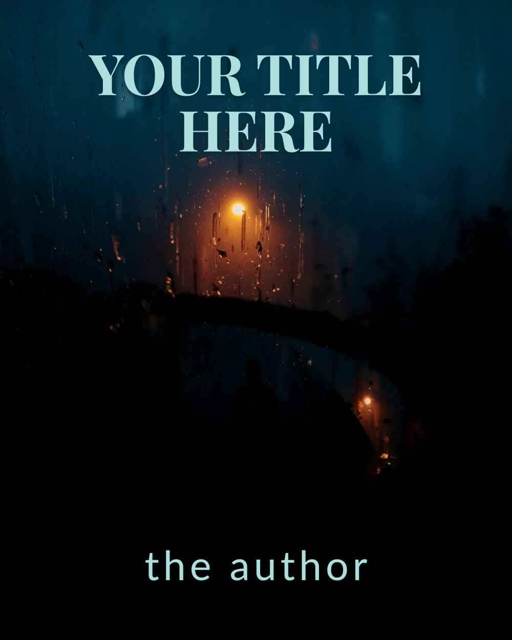 Blurry figure in rainy car rearview for thriller cover