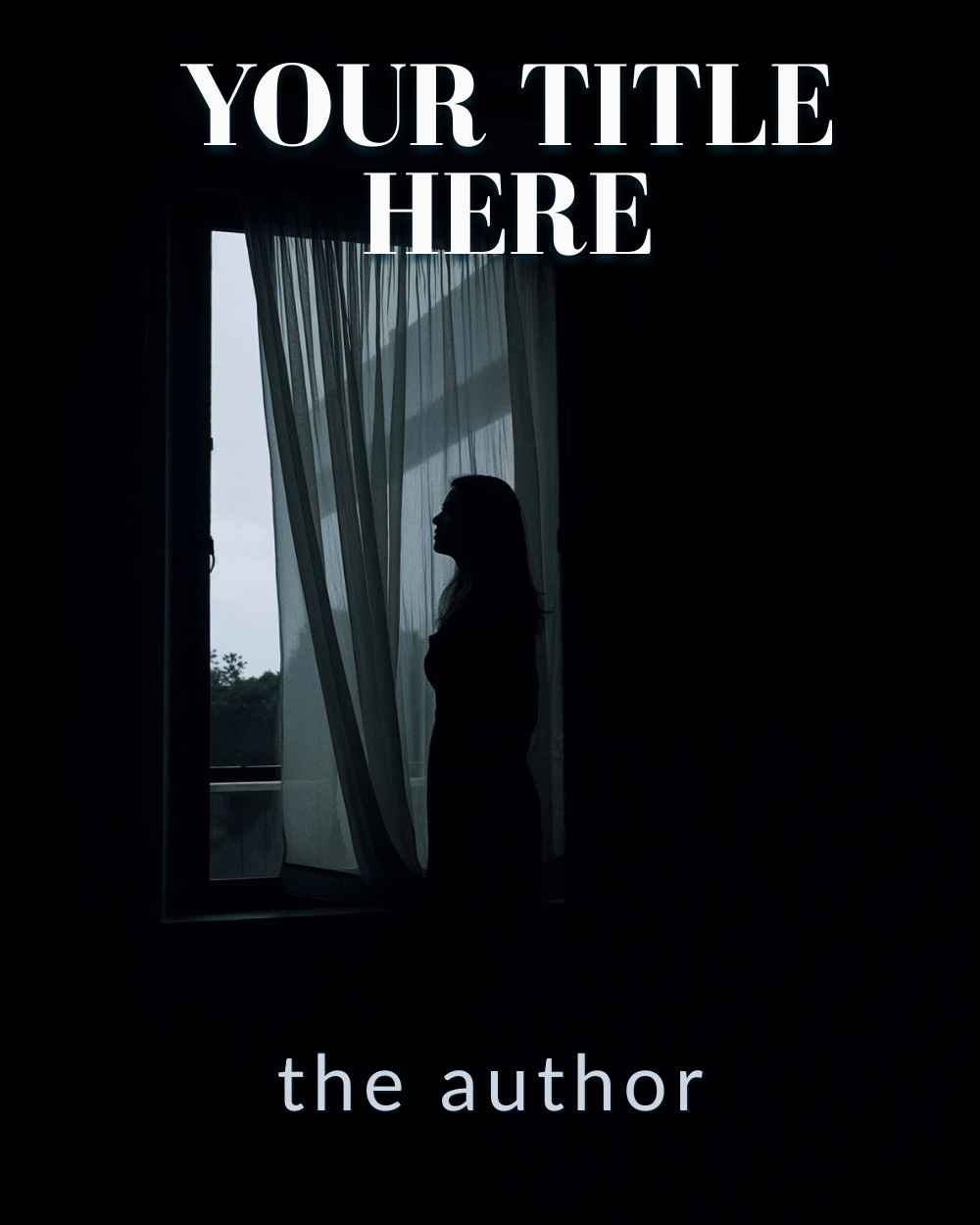 Woman Behind Curtain Book Cover Art · Psychological Thriller · Limited Edition 1/1 · SANTOGrail