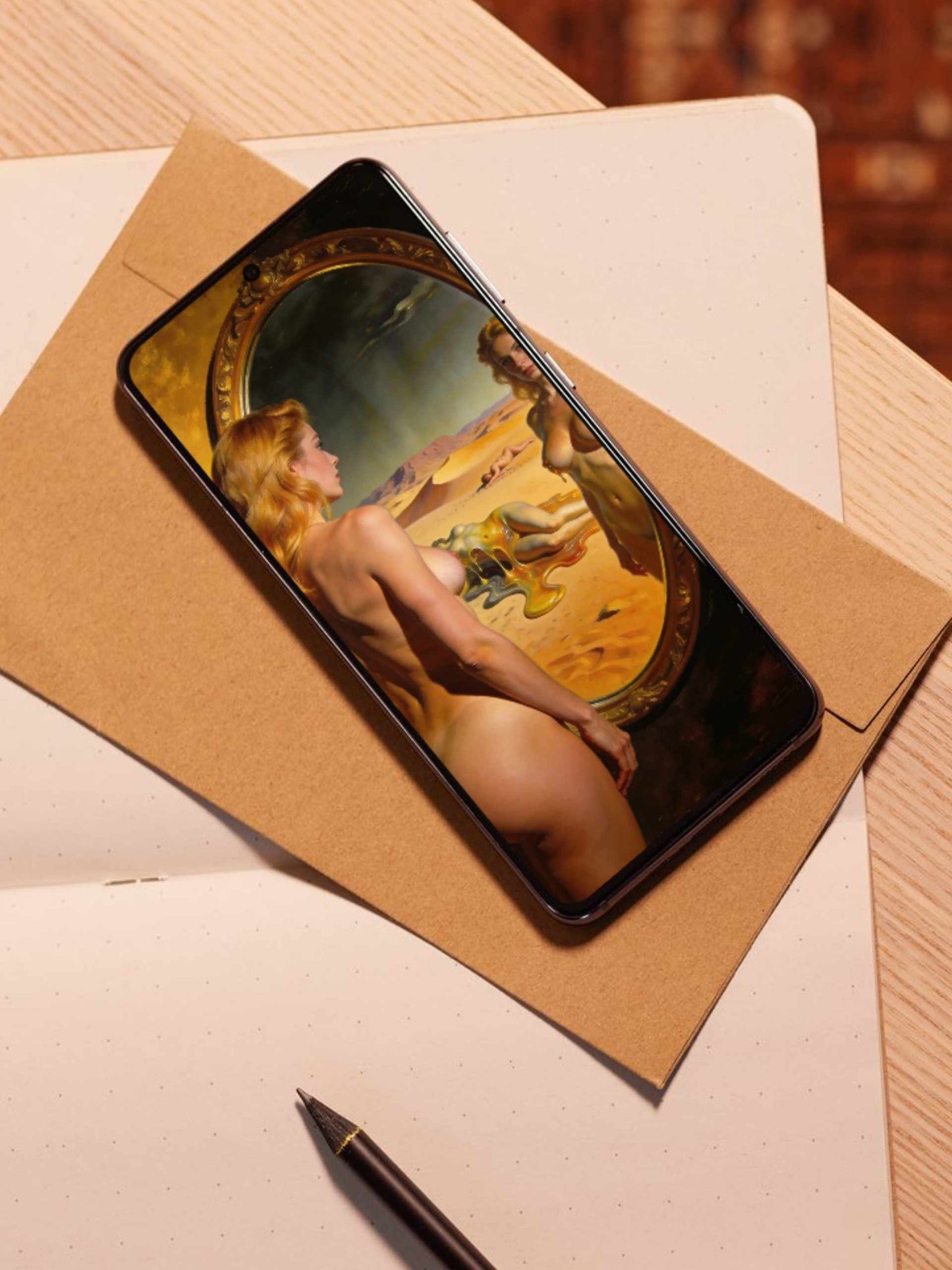 El Espejo del Tiempo. Obra y lienzo premium para implementar en dispositivos móviles. Samsung, Apple Tv, iOs, Android. Ipad, tablets.