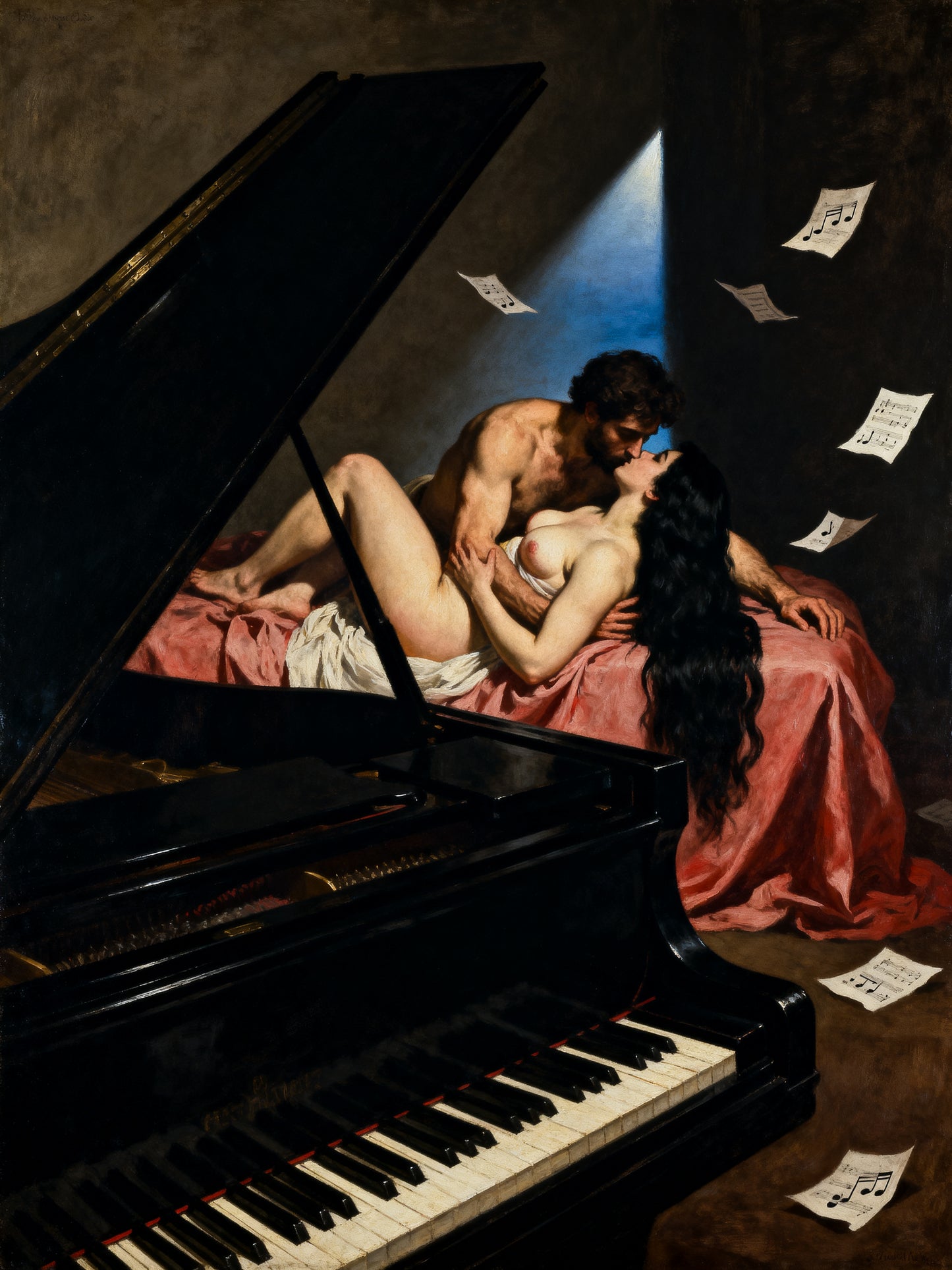 El piano mudo, es un lienzo coleccionable de alta calidad para imprimir. Lienzo digital para enmarcar y adornar salas o estudios en paredes blancas. Pieza de colección. Arte de autor.
