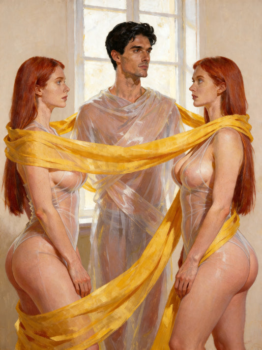 El nudo dorado, es un lienzo coleccionable de alta calidad para imprimir. Lienzo digital para enmarcar y adornar salas o estudios en paredes blancas. Pieza de colección. Arte de autor.