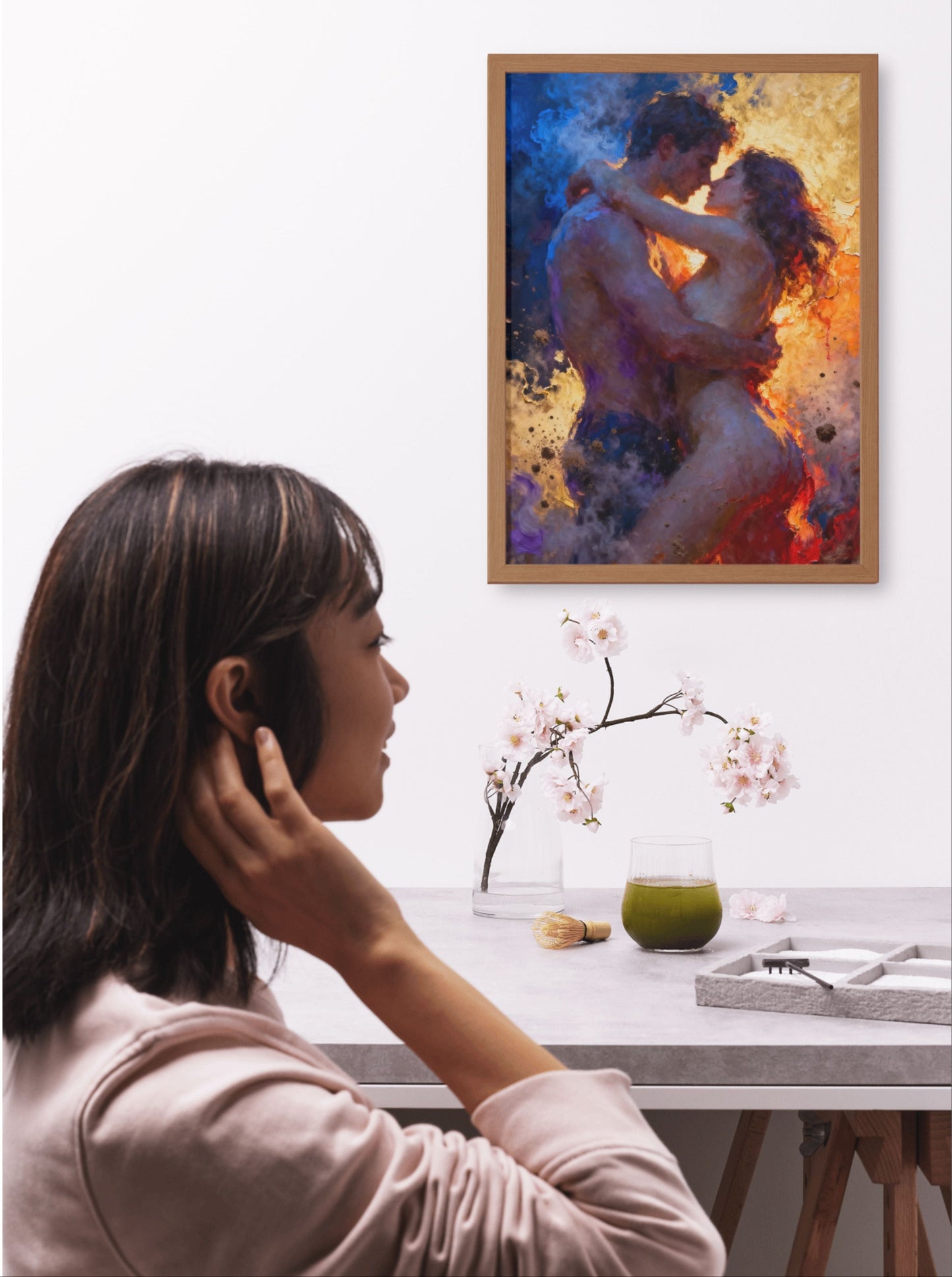 Arte premium digital curado para aplicar y vestir paredes blancas de oficinas o estudios.