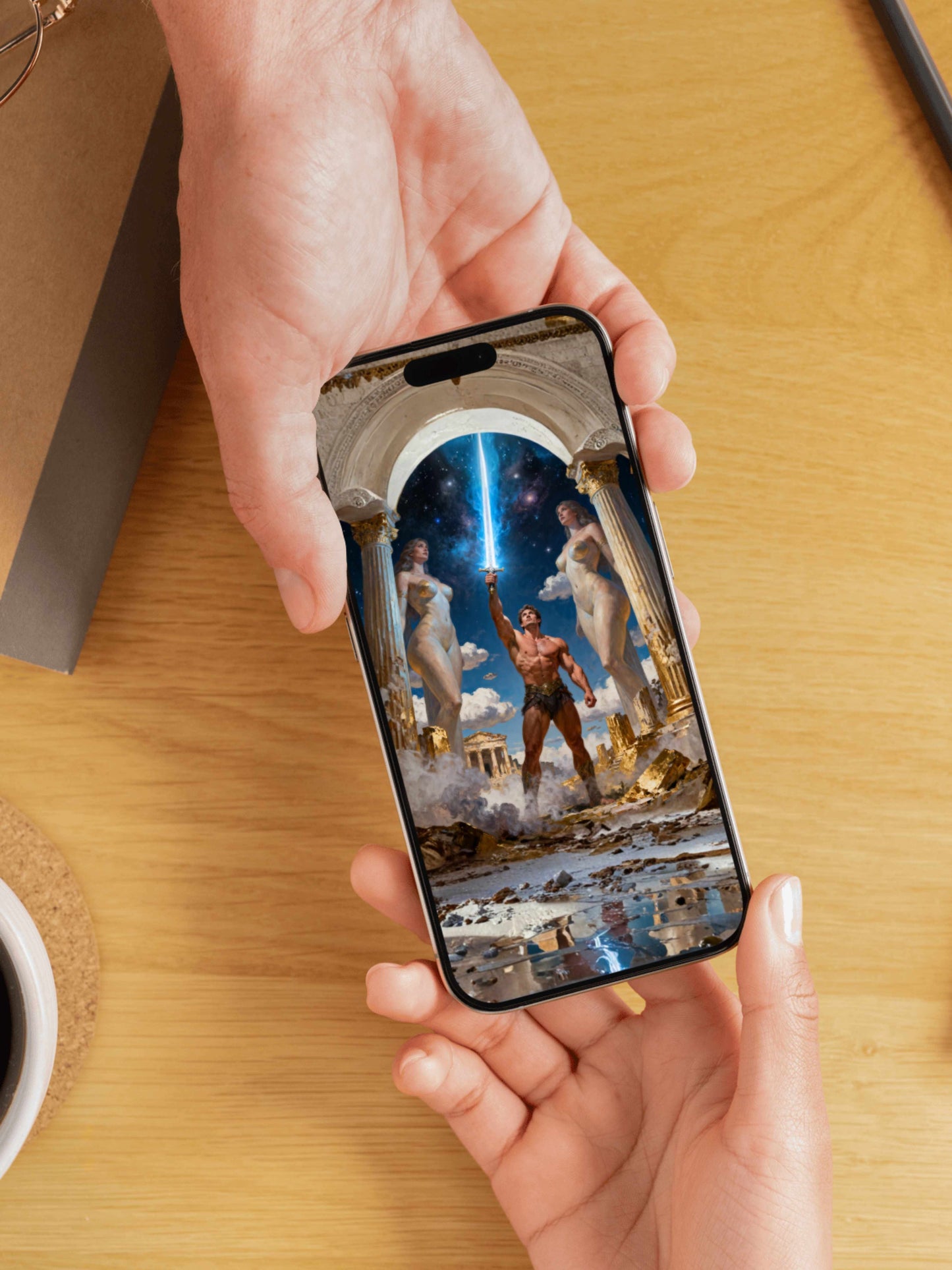 El oráculo dorado, es un lienzo coleccionable de alta calidad. Arte de autor para implementar como fondo de pantalla o protector de pantalla de dispositivos móviles o tablets. Apple, Ipads, Android, iphone, iOs.
