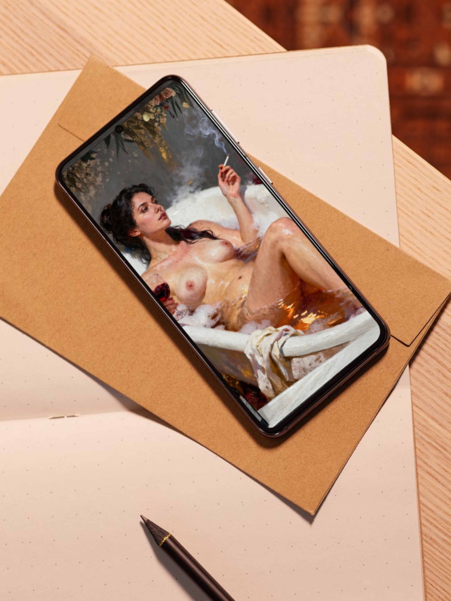 EL rito del vapor, es un lienzo coleccionable de alta calidad. Arte de autor para implementar como fondo de pantalla o protector de pantalla de dispositivos móviles o tablets. Apple, Ipads, Android, iphone, iOs.