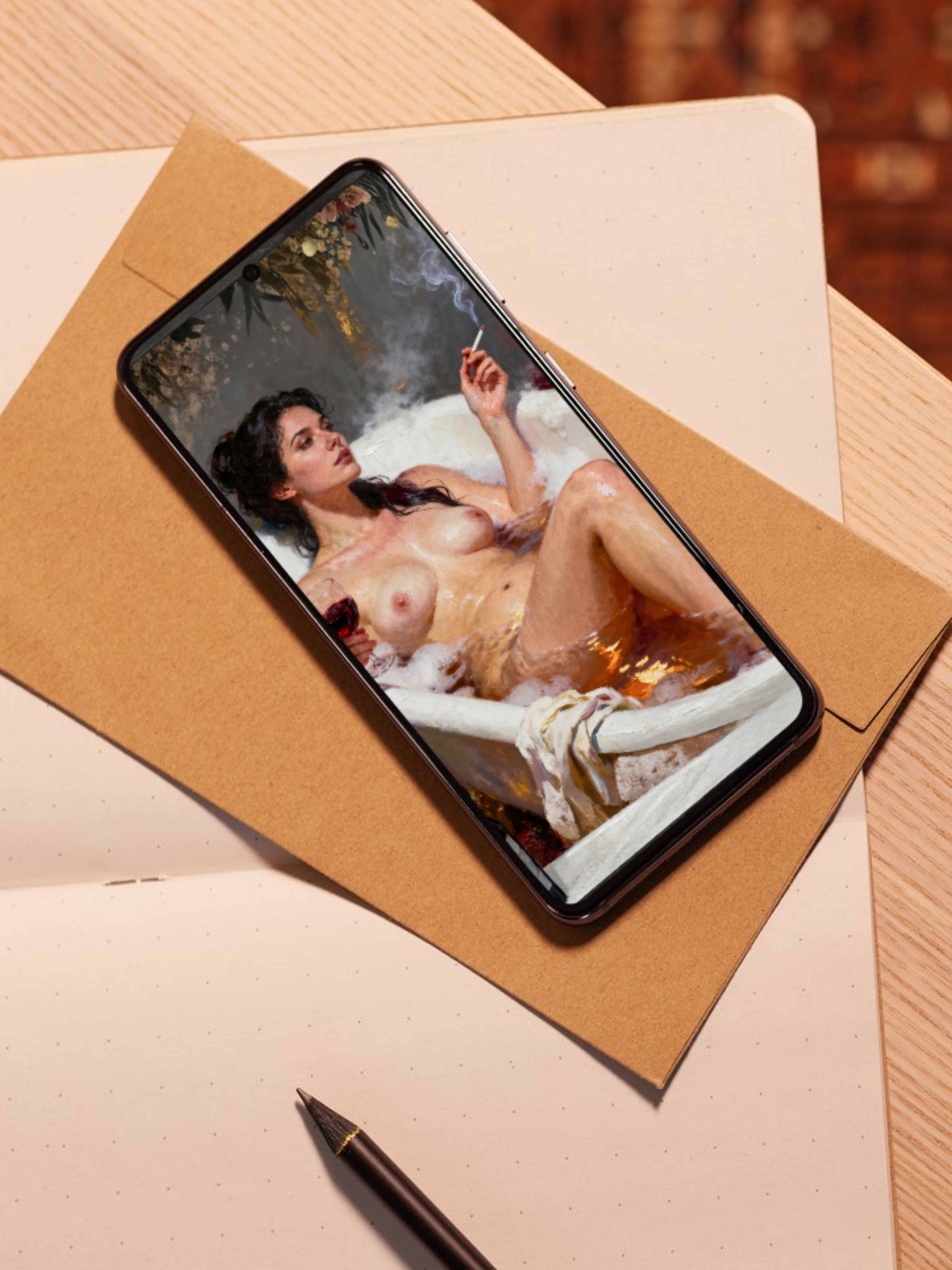 EL rito del vapor, es un lienzo coleccionable de alta calidad. Arte de autor para implementar como fondo de pantalla o protector de pantalla de dispositivos móviles o tablets. Apple, Ipads, Android, iphone, iOs.