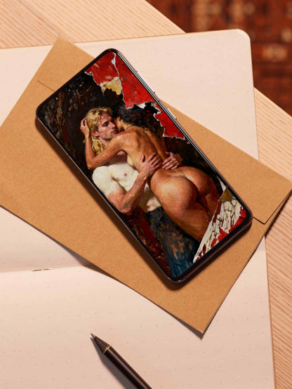 El adiós de los amantes, es un lienzo coleccionable de alta calidad. Arte de autor para implementar como fondo de pantalla o protector de pantalla de dispositivos móviles o tablets. Apple, Ipads, Android, iphone, iOs.