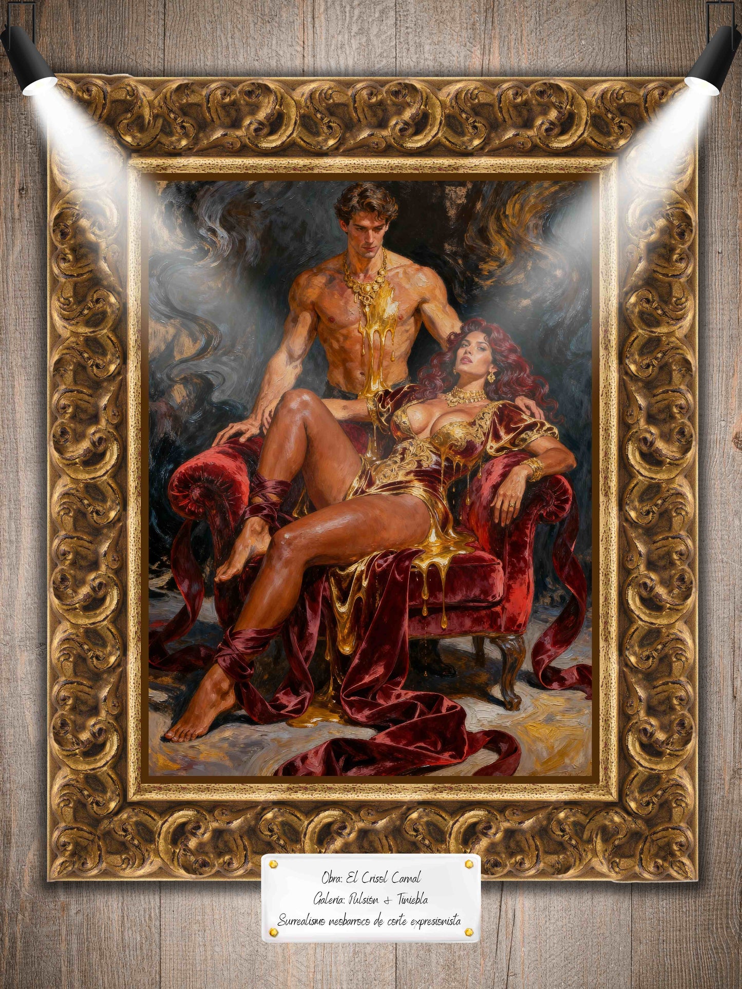 El crisol carnal, es un lienzo coleccionable de alta calidad para imprimir. Lienzo digital para enmarcar y adornar salas o estudios en paredes blancas. Pieza de colección. Arte de autor.