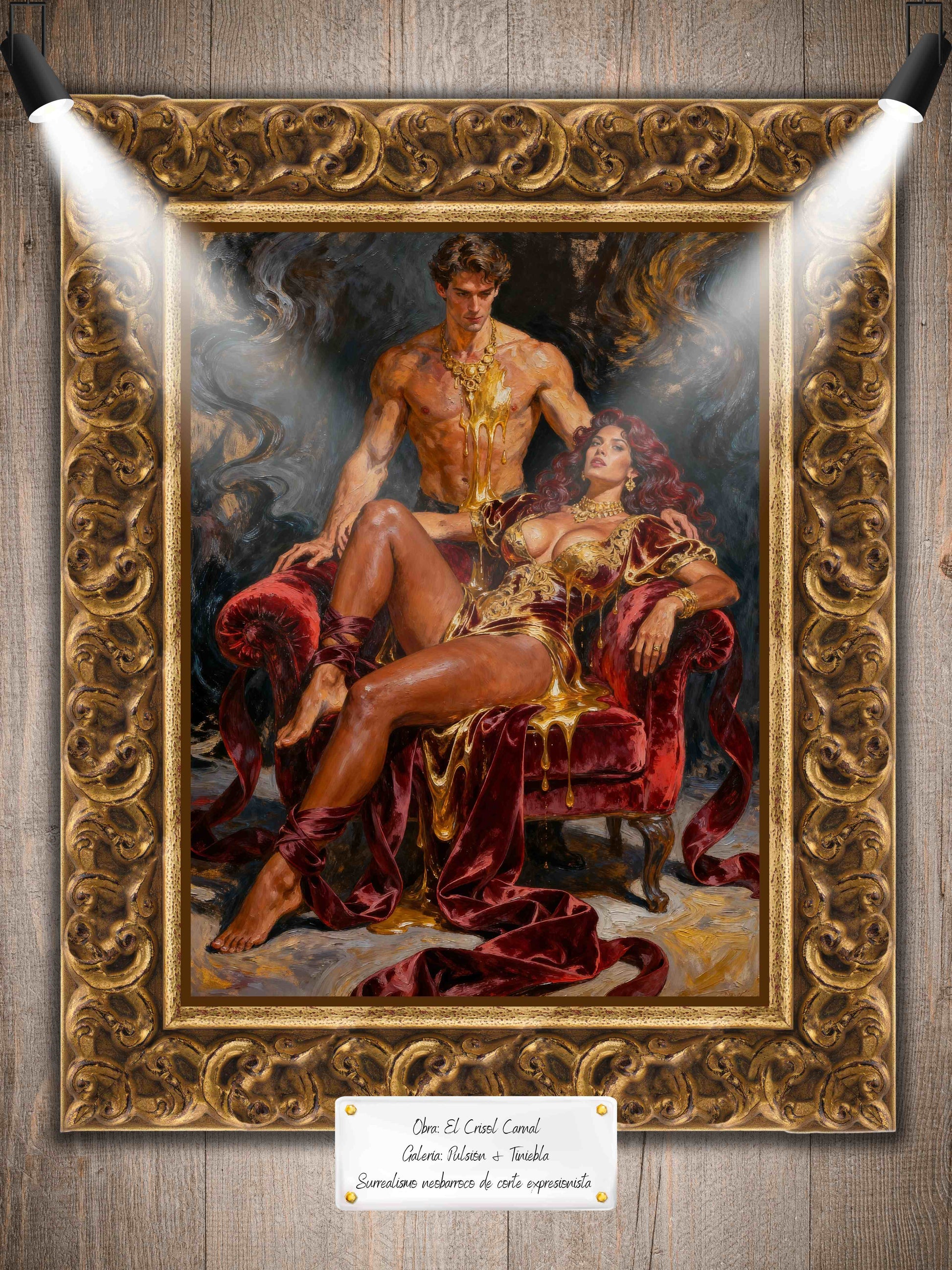 El crisol carnal, es un lienzo coleccionable de alta calidad para imprimir. Lienzo digital para enmarcar y adornar salas o estudios en paredes blancas. Pieza de colección. Arte de autor.