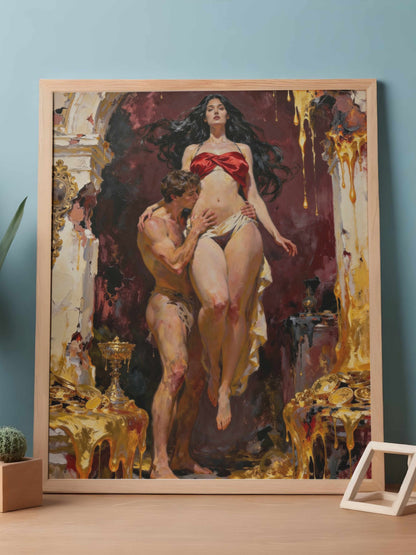 El cuarto deseo, es un lienzo coleccionable de alta calidad para imprimir. Lienzo digital para enmarcar y adornar salas o estudios en paredes blancas. Pieza de colección. Arte de autor.