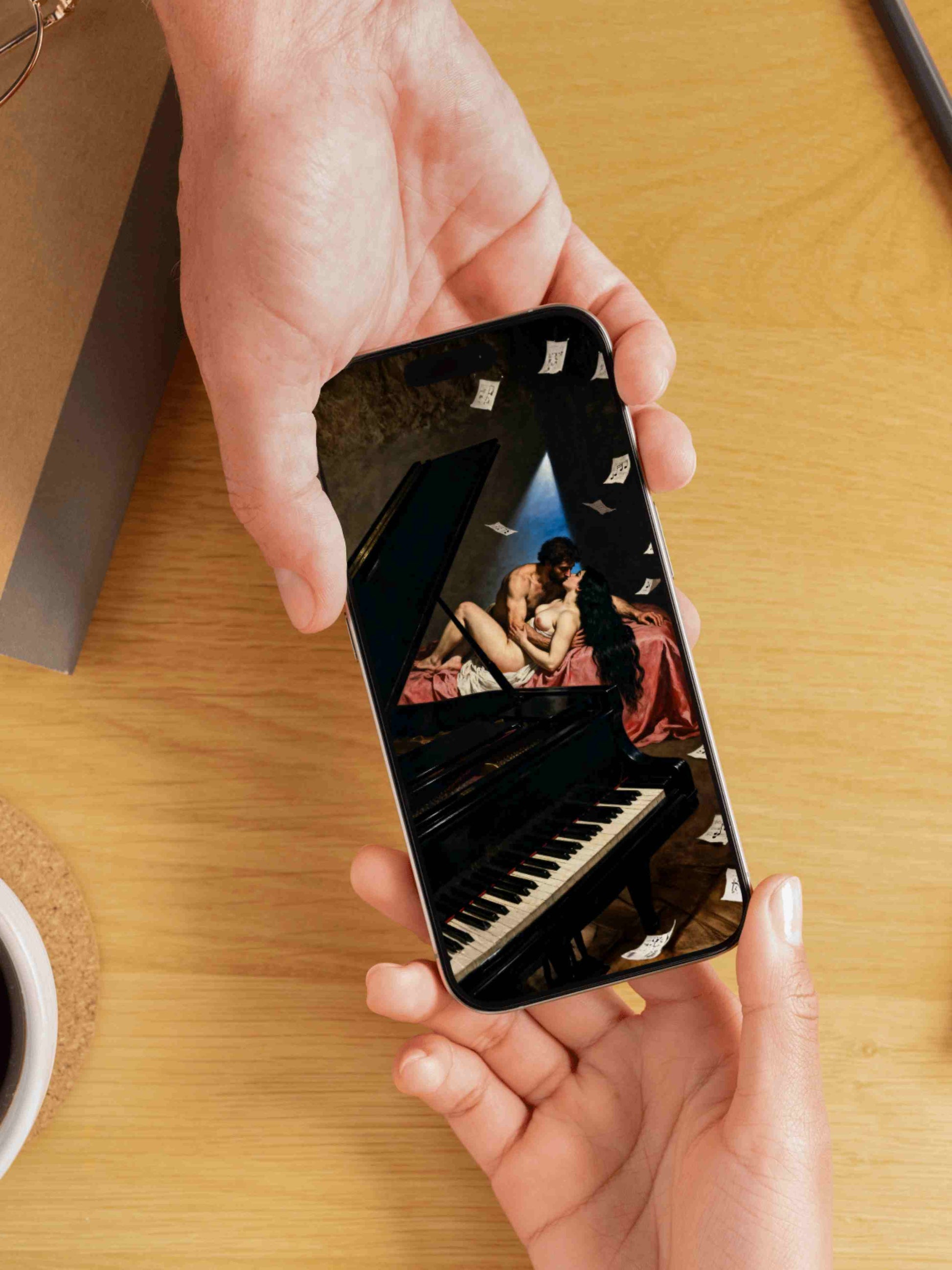 EL piano mudo, es un lienzo coleccionable de alta calidad. Arte de autor para implementar como fondo de pantalla o protector de pantalla de dispositivos móviles o tablets. Apple, Ipads, Android, iphone, iOs.