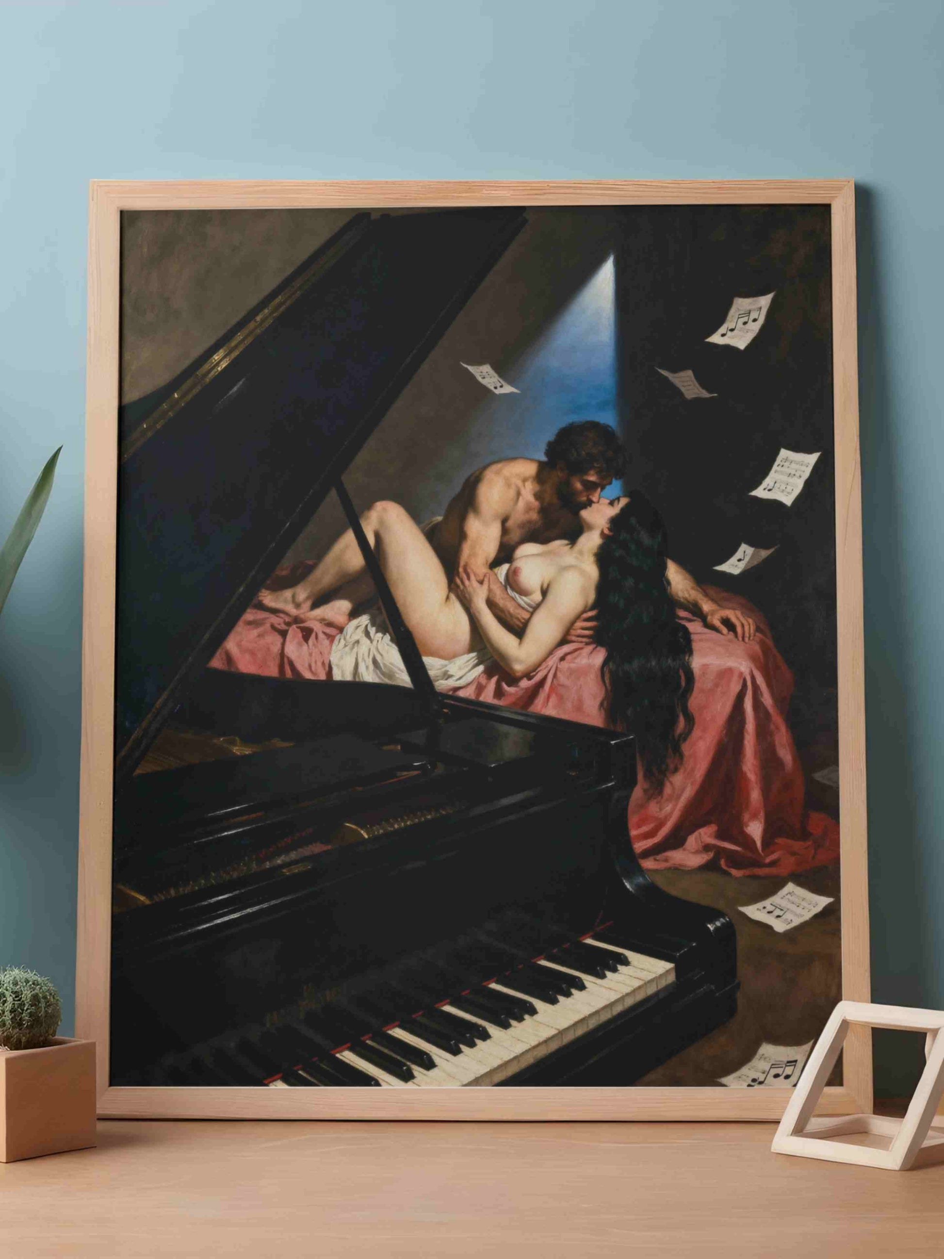 El piano mudo, es un lienzo coleccionable de alta calidad para imprimir. Lienzo digital para enmarcar y adornar salas o estudios en paredes blancas. Pieza de colección. Arte de autor.