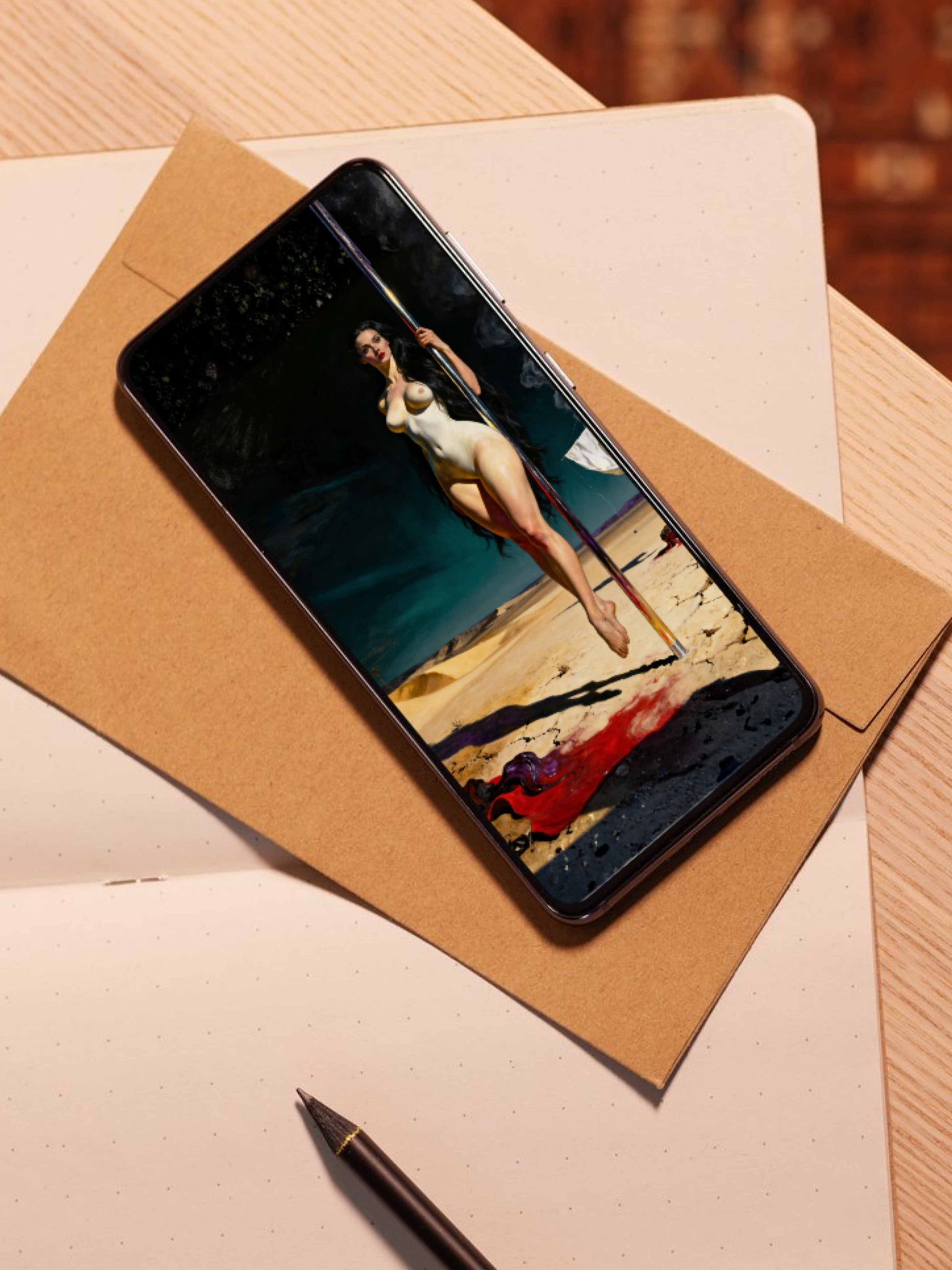 El pilar del exilio, es un lienzo coleccionable de alta calidad. Arte de autor para implementar como fondo de pantalla o protector de pantalla de dispositivos móviles o tablets. Apple, Ipads, Android, iphone, iOs.