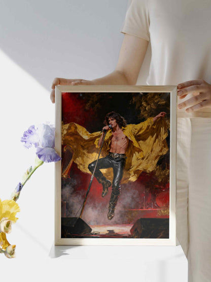 El profeta de cuero, es un lienzo coleccionable de alta calidad para imprimir. Lienzo digital para enmarcar y adornar salas o estudios en paredes blancas. Pieza de colección. Arte de autor.