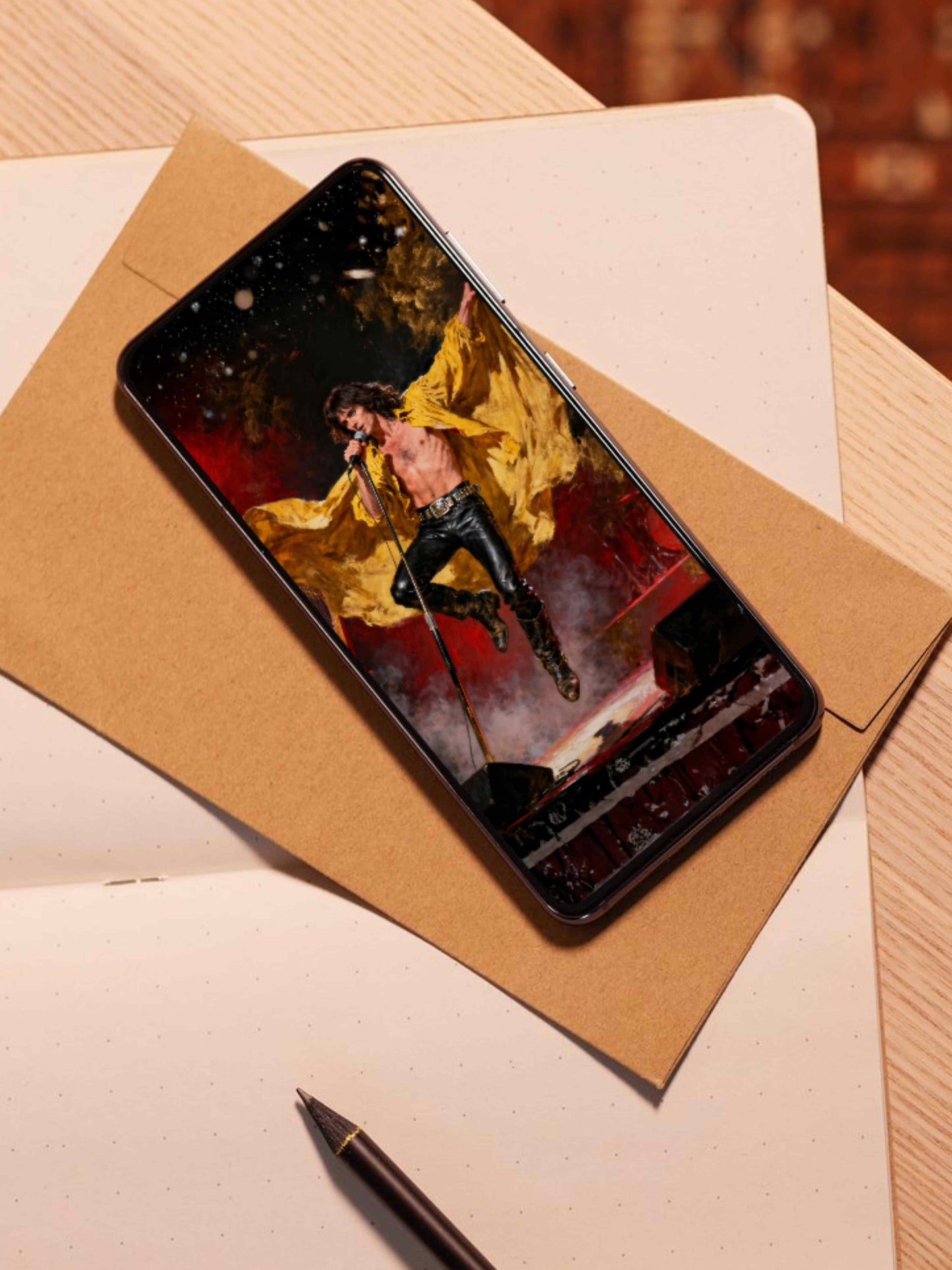 El profeta de cuero, coleccionable de alta calidad. Arte de autor para implementar como fondo de pantalla o protector de pantalla de dispositivos móviles o tablets. Apple, Ipads, Android, iphone, iOs.