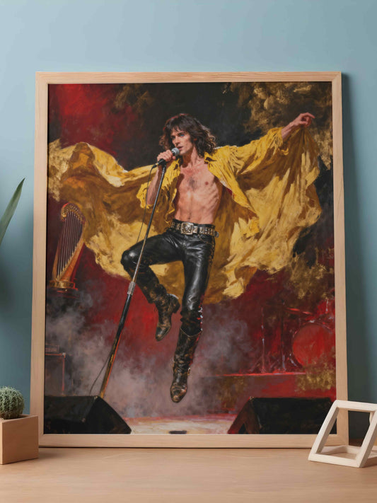 El profeta de cuero, es un lienzo coleccionable de alta calidad para imprimir. Lienzo digital para enmarcar y adornar salas o estudios en paredes blancas. Pieza de colección. Arte de autor.
