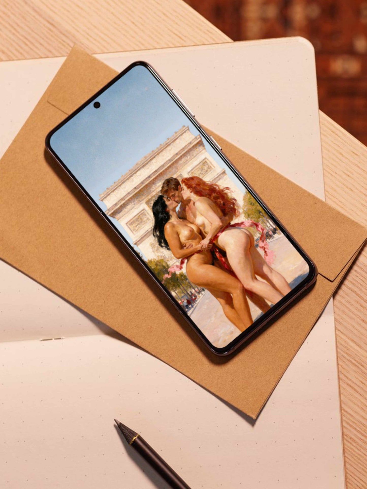 El triunfo del deseo, es un lienzo coleccionable de alta calidad. Arte de autor para implementar como fondo de pantalla o protector de pantalla de dispositivos móviles o tablets. Apple, Ipads, Android, iphone, iOs.