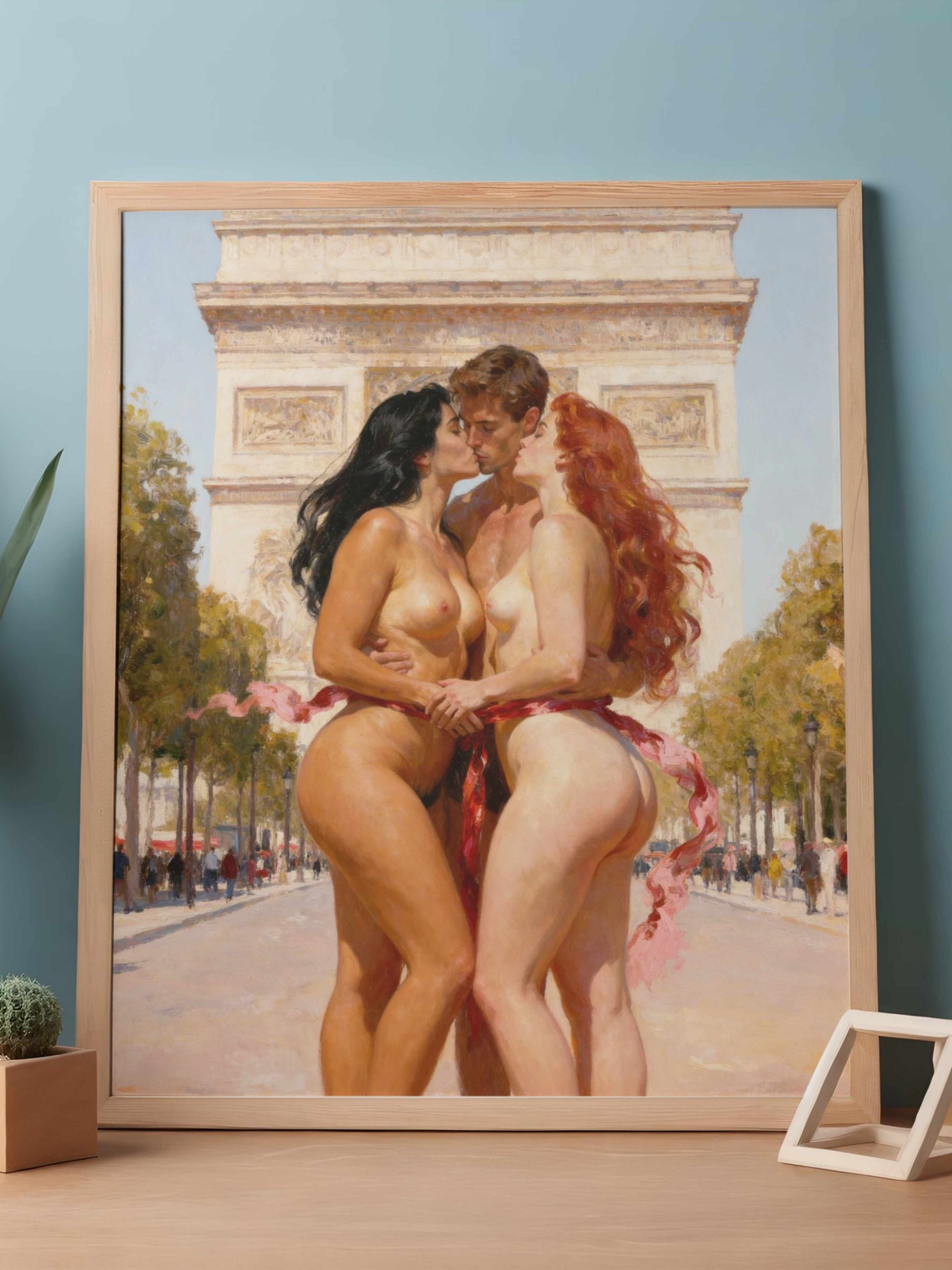 El triunfo del deseo, es un lienzo coleccionable de alta calidad para imprimir. Lienzo digital para enmarcar y adornar salas o estudios en paredes blancas. Pieza de colección. Arte de autor.
