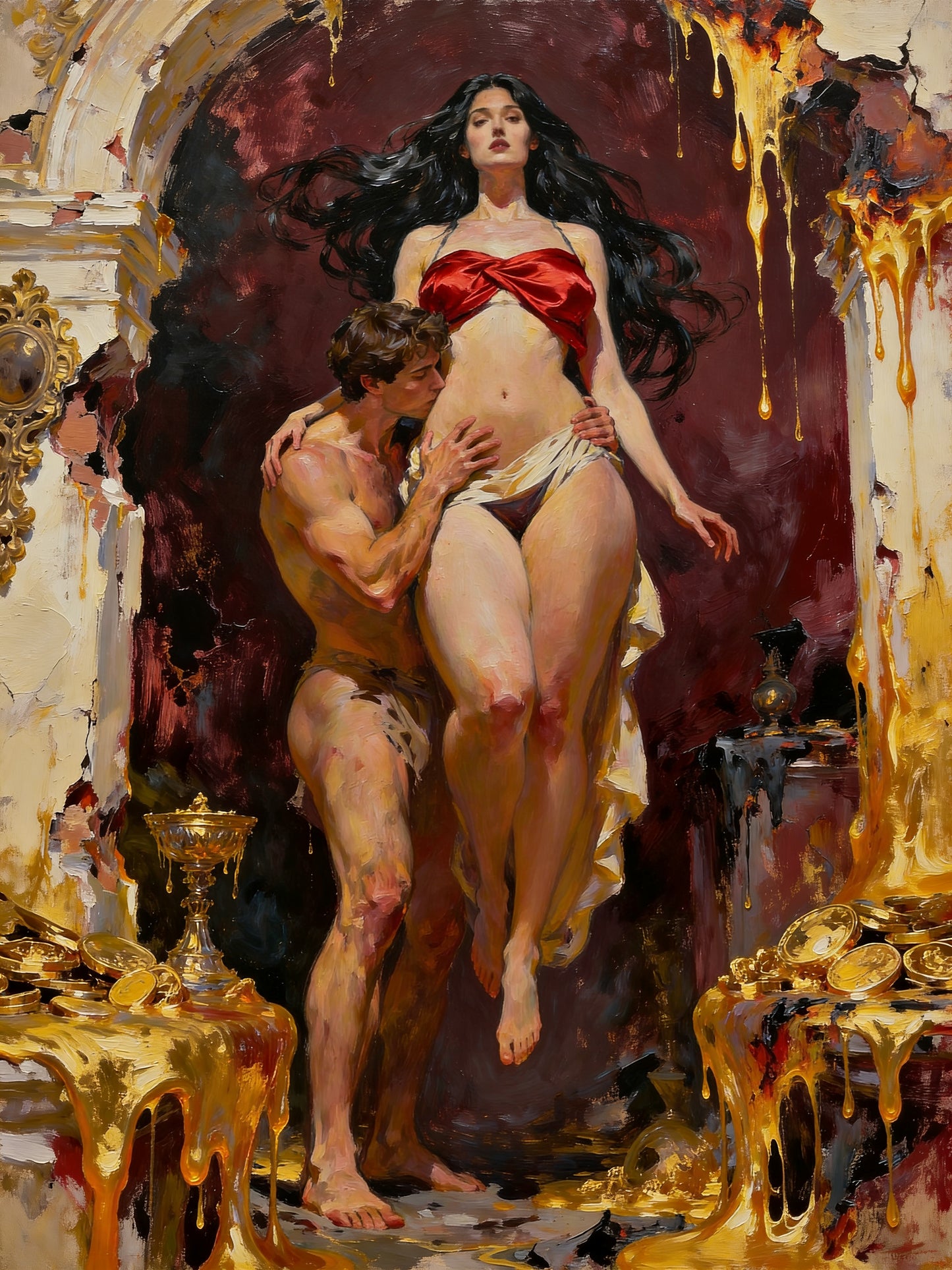 El cuarto deseo, es un lienzo coleccionable de alta calidad para imprimir. Lienzo digital para enmarcar y adornar salas o estudios en paredes blancas. Pieza de colección. Arte de autor.