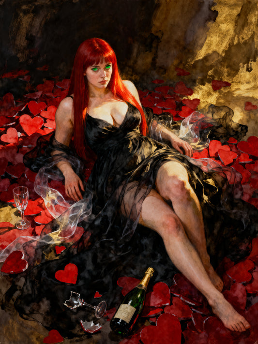 Fck Valentines Day, es un lienzo coleccionable de alta calidad para imprimir. Lienzo digital para enmarcar y adornar salas o estudios en paredes blancas. Pieza de colección. Arte de autor.