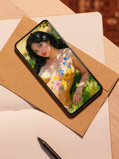 Jardín de Oro. Lienzo premium para coleccionistas. Aplicación para dispositivos móviles y tablets, como fondo de pantalla, protector de pantallas. Ipad, Iphone, Samsung, iOs, Android.