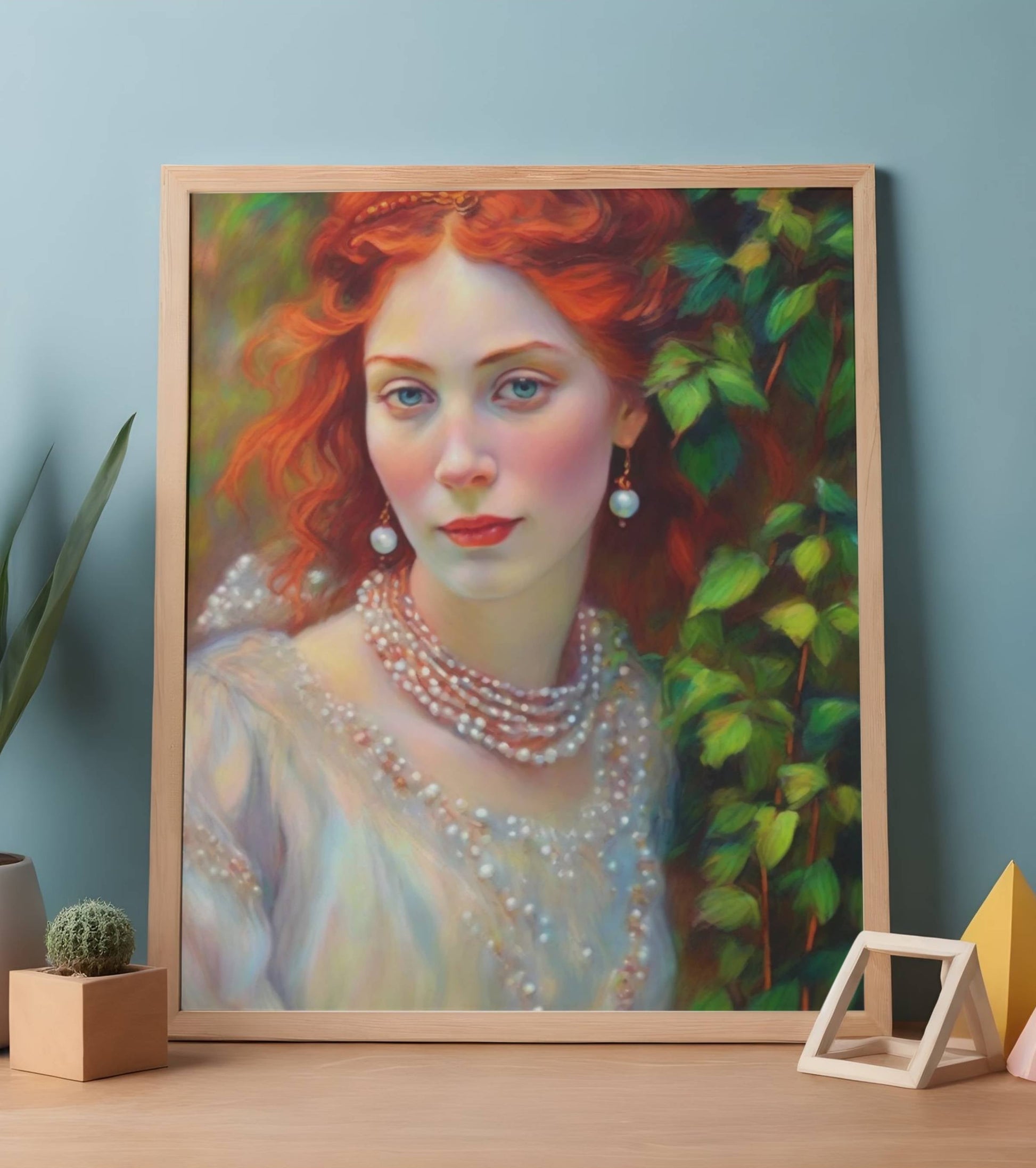 La Dama de la Hiedra. Lienzo de alta gama. 4K para coleccionistas. Aplicación en paredes de salas y estudios.