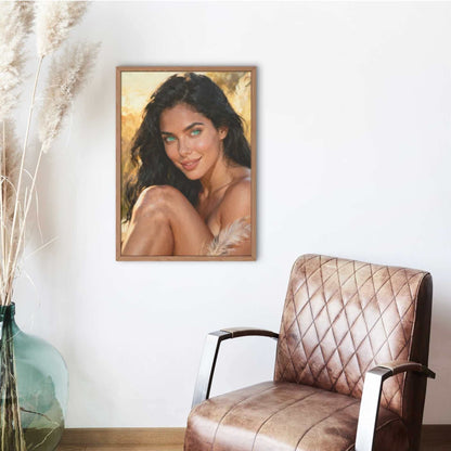 La Esfinge Esmeralda Mirada Inmortal. Lienzo digital curatorial. Arte premiun de alta gama para decorar salas o estudios. 