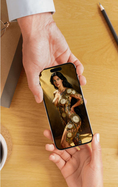 La Esfinge Esmeralda el Sueno Liquido. Lienzo master, premium para aplicación 4K de móviles o tablets.