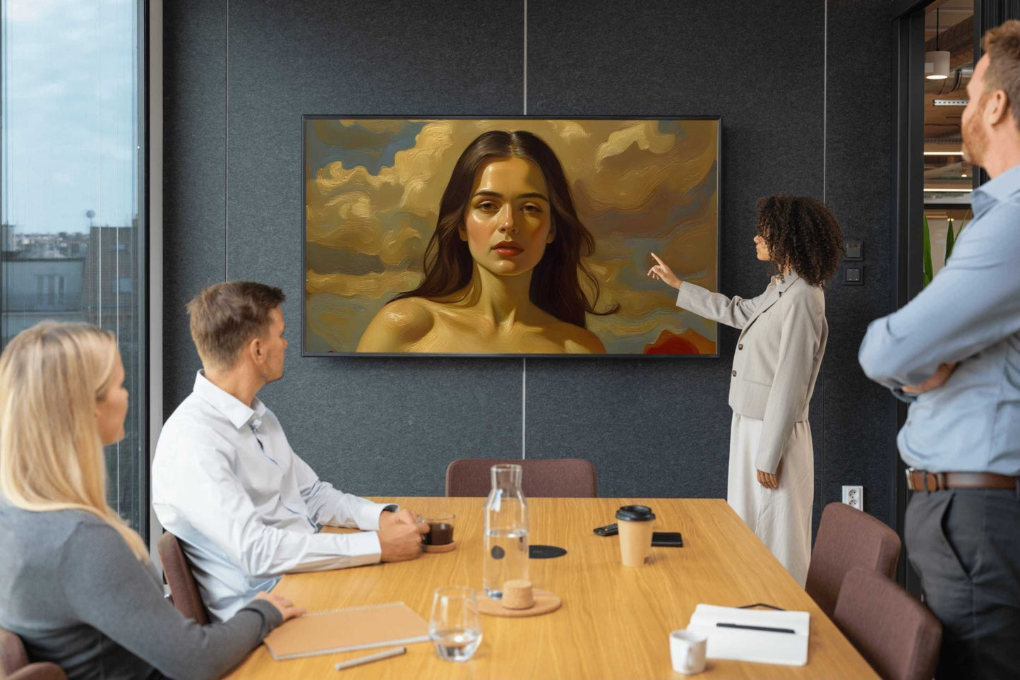 La Marea Carmesí. Lienzo digital, calidad premium y formato de galería. Para uso gráfico de televisores inteligentes, smart tv´s.