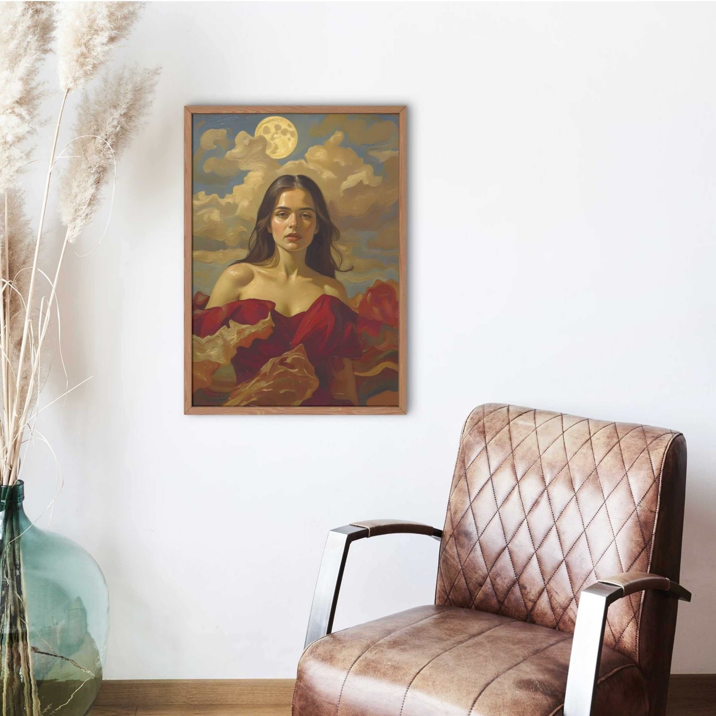 La Marea Carmesí. Lienzo digital, calidad premium y formato de galería. Para adornar espacios como salas, estudios. Coleccionistas. Arte de autor.