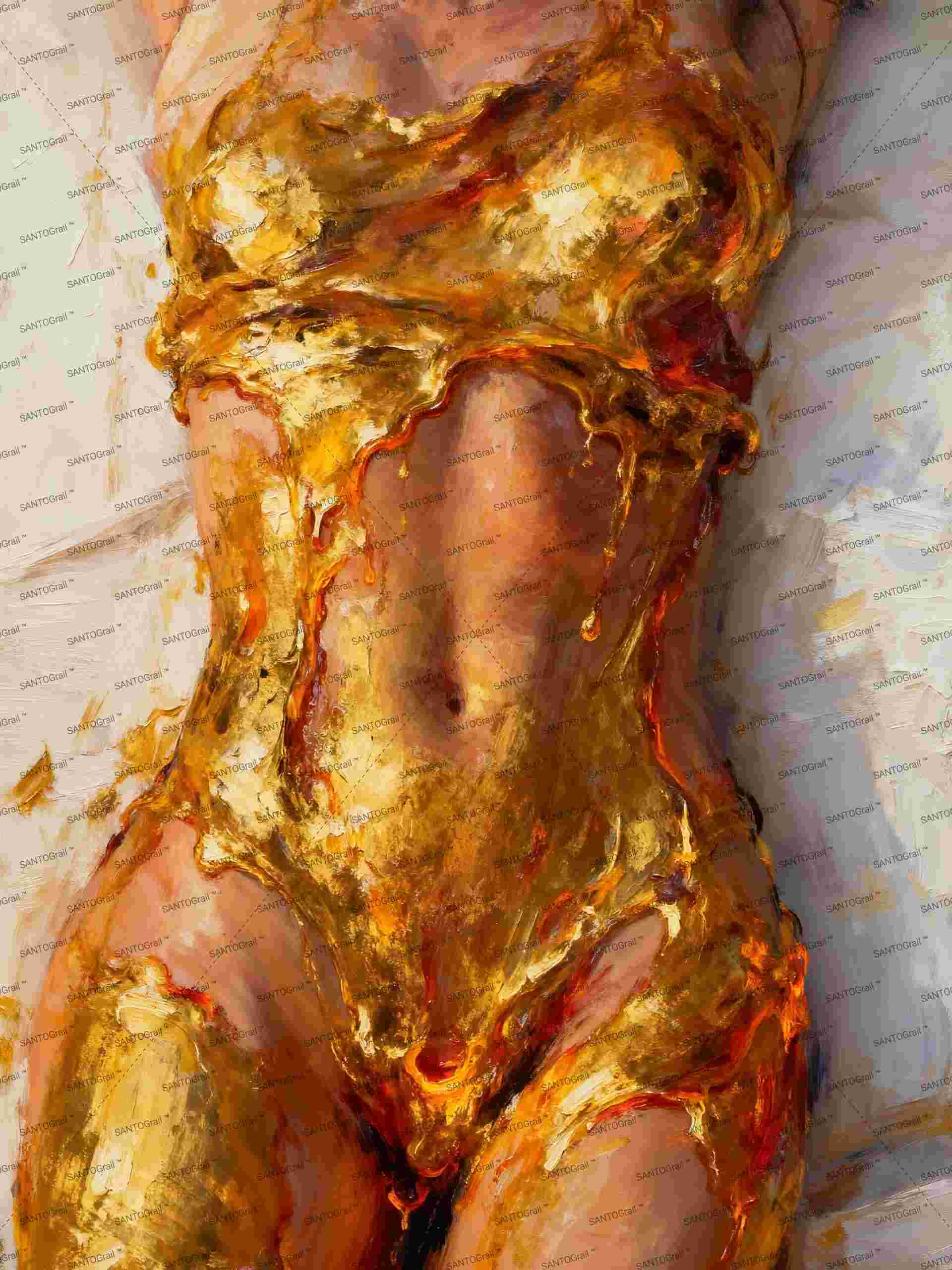 La sangre de midas, es un lienzo coleccionable de alta calidad para imprimir. Lienzo digital para enmarcar y adornar salas o estudios en paredes blancas. Pieza de colección. Arte de autor.