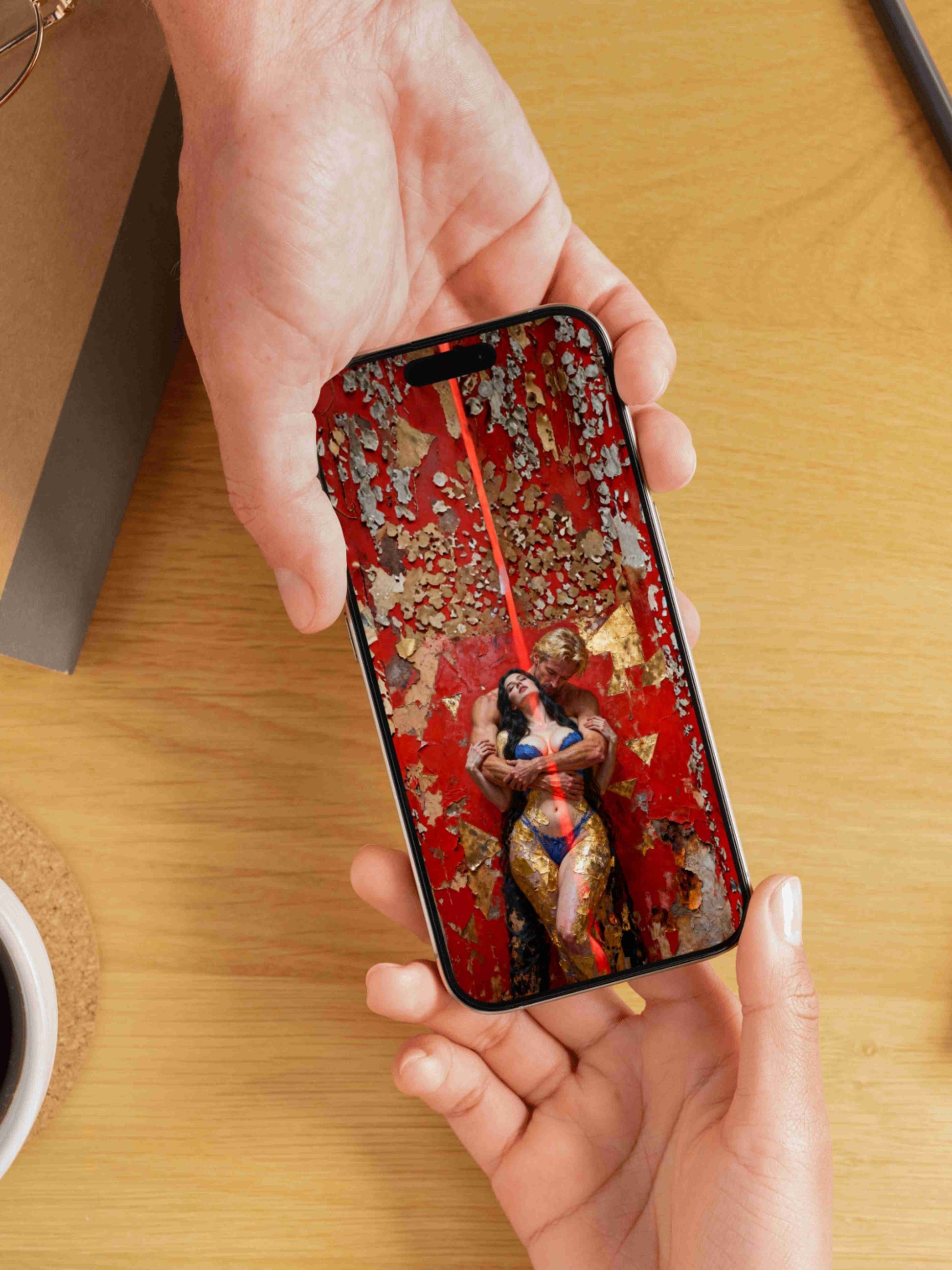 La simbiosis escarlata, es un lienzo coleccionable de alta calidad. Arte de autor para implementar como fondo de pantalla o protector de pantalla de dispositivos móviles o tablets. Apple, Ipads, Android, iphone, iOs.