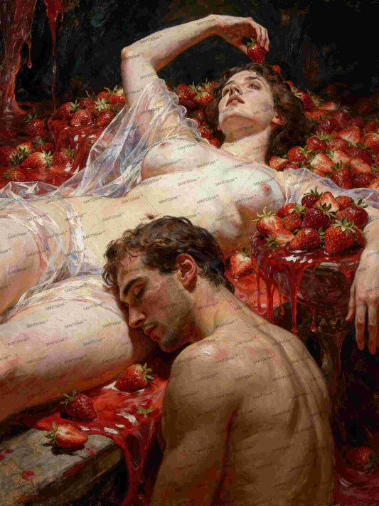 La tercera hambre, es un lienzo coleccionable de alta calidad para imprimir. Lienzo digital para enmarcar y adornar salas o estudios en paredes blancas. Pieza de colección. Arte de autor.