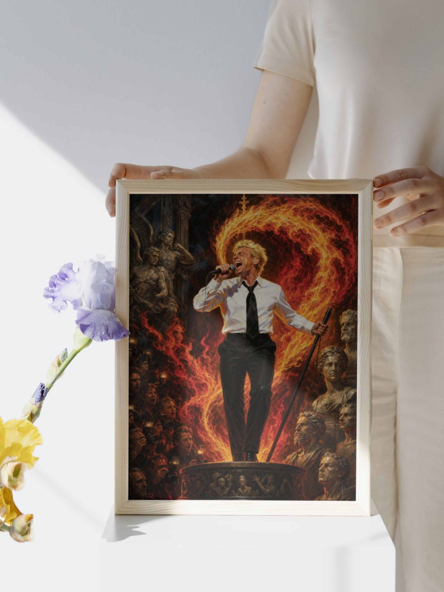 La estrella del olimpo, es un lienzo coleccionable de alta calidad para imprimir. Lienzo digital para enmarcar y adornar salas o estudios en paredes blancas. Pieza de colección. Arte de autor.