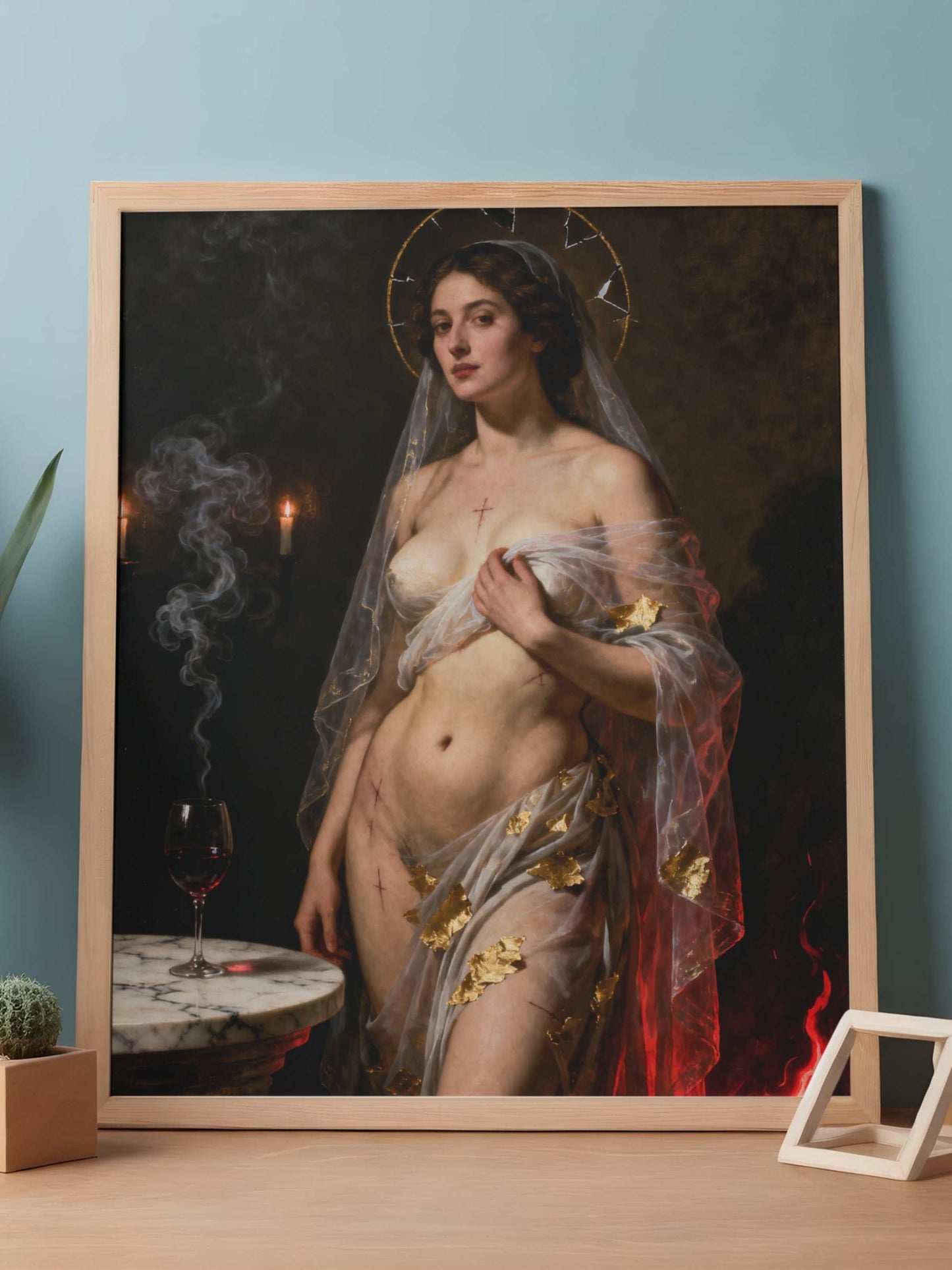 La gracia profana, Arte 4k, lienzo premium de colección. Arte de museo. Para decoración de salas  estudios.