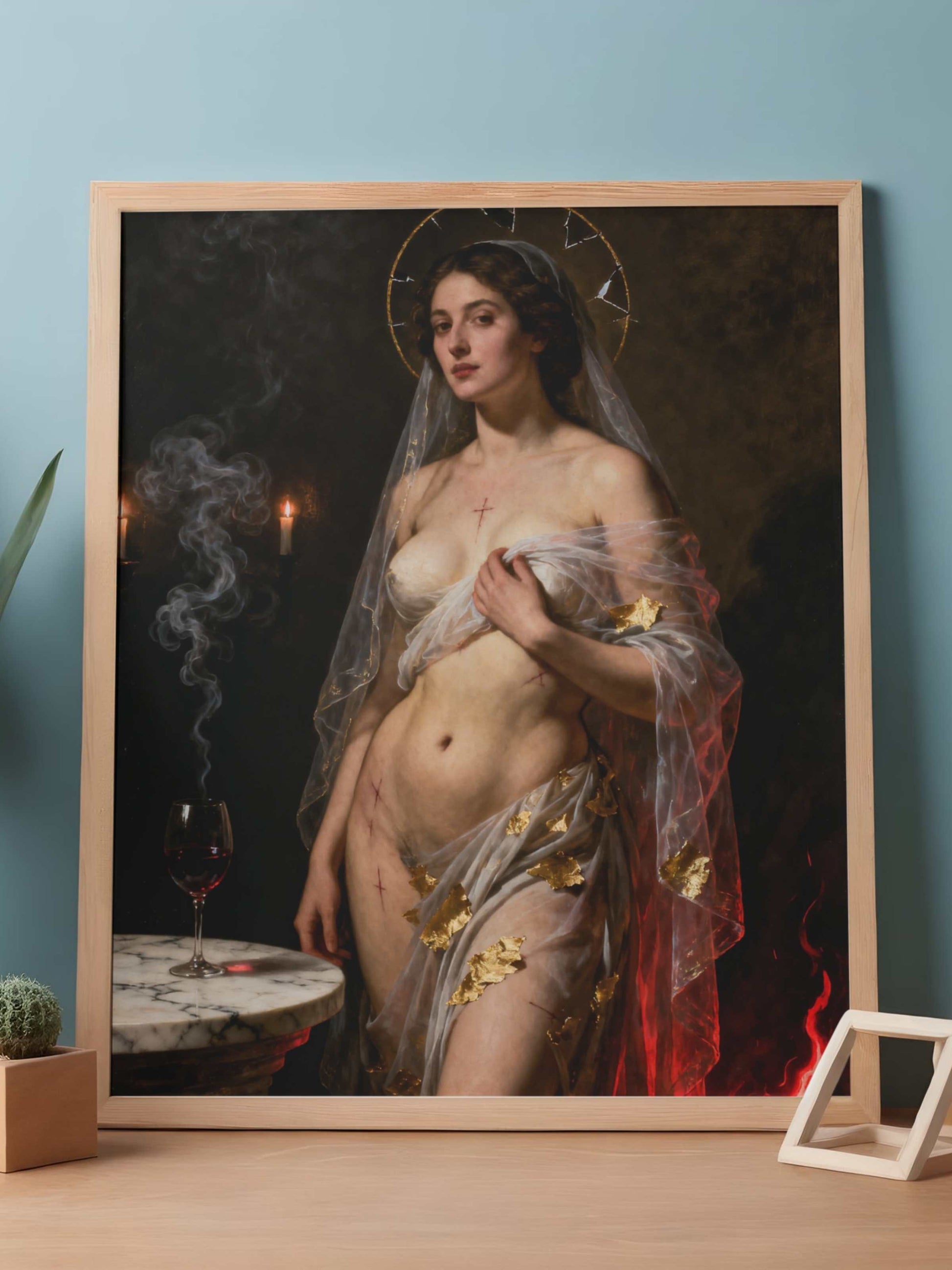La gracia profana, Arte 4k, lienzo premium de colección. Arte de museo. Para decoración de salas  estudios.