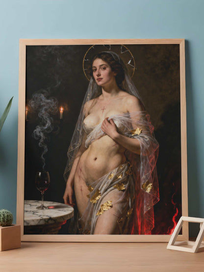 La gracia profana, Arte 4k, lienzo premium de colección. Arte de museo. Para decoración de salas  estudios.