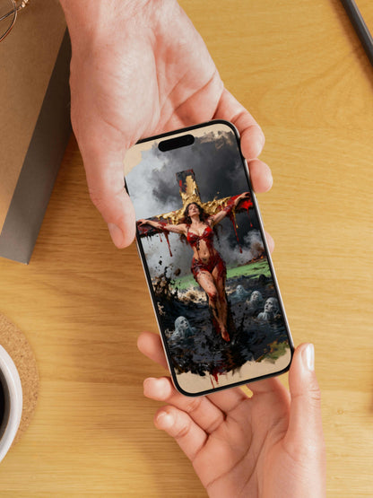 La inmaculada del Estigia, es un lienzo coleccionable de alta calidad. Arte de autor para implementar como fondo de pantalla o protector de pantalla de dispositivos móviles o tablets. Apple, Ipads, Android, iphone, iOs.