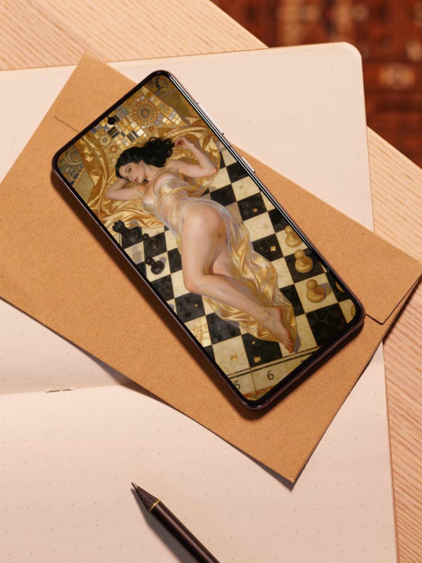 La reina descalza. Lienzo de colección. Lienzo premium para coleccionistas. Arte digital para dispositivos móbiles, celulares, tablets. Samsung, Android, iOs, Apple. Lienzo para uso como fondo de pantalla.