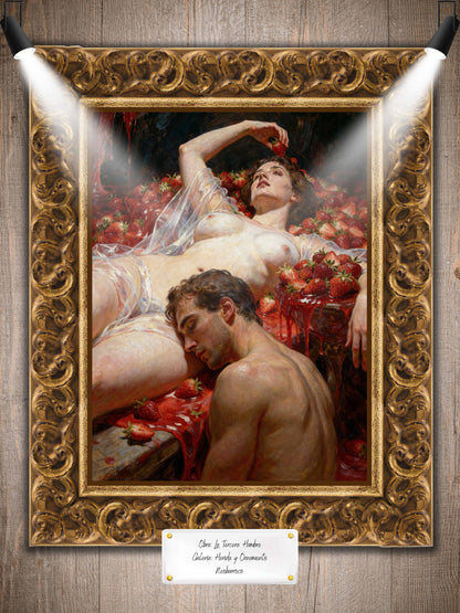 La tercera hambre, es un lienzo coleccionable de alta calidad para imprimir. Lienzo digital para enmarcar y adornar salas o estudios en paredes blancas. Pieza de colección. Arte de autor.