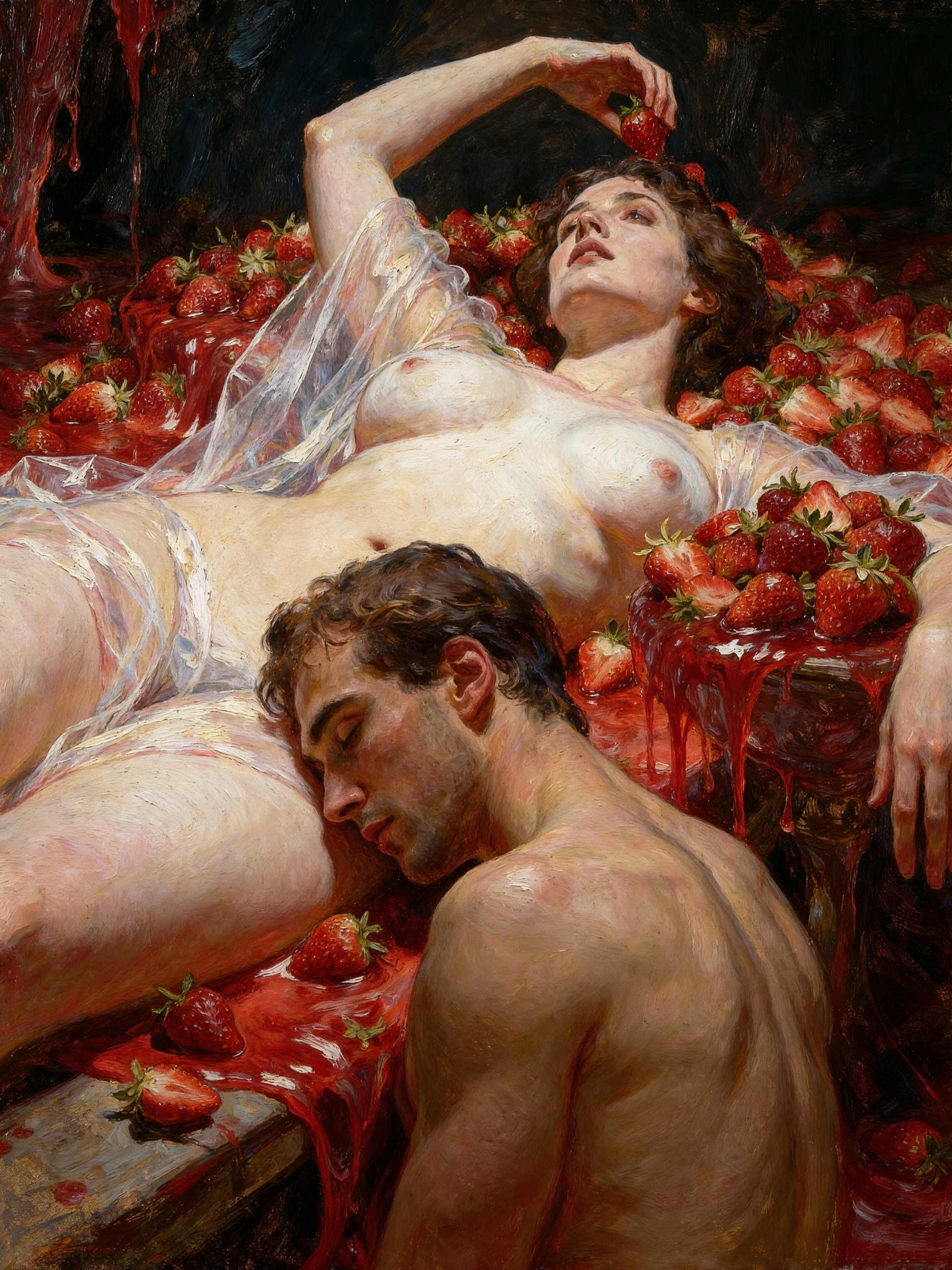 La tercera hambre, es un lienzo coleccionable de alta calidad para imprimir. Lienzo digital para enmarcar y adornar salas o estudios en paredes blancas. Pieza de colección. Arte de autor.
