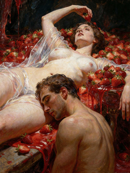 La tercera hambre, es un lienzo coleccionable de alta calidad para imprimir. Lienzo digital para enmarcar y adornar salas o estudios en paredes blancas. Pieza de colección. Arte de autor.