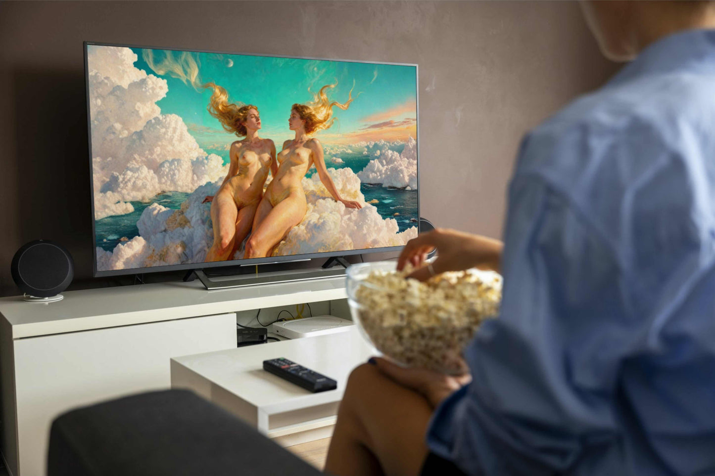 Las hijas del eter, es un lienzo coleccionable de alta calidad. Arte de autor para implementar como fondo de pantalla o protector de pantalla de televisores inteligente, smart tv´s. Apple Tv, Android, iOs, LG, Sony, Panasonic, Samsung, Amazon Tv, Amazon Fire.
