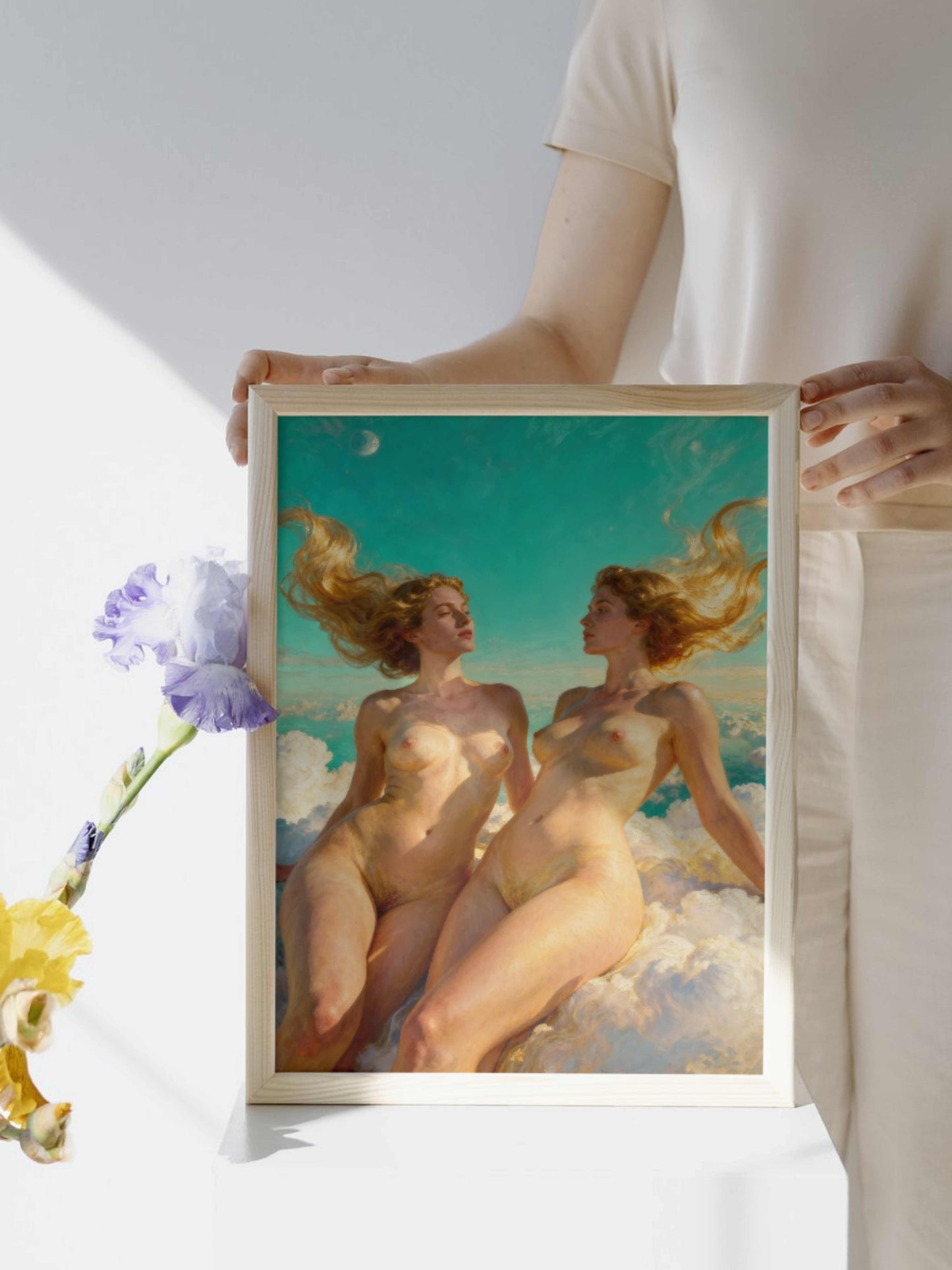 Las hijas del eter, es un lienzo coleccionable de alta calidad para imprimir. Lienzo digital para enmarcar y adornar salas o estudios en paredes blancas. Pieza de colección. Arte de autor.