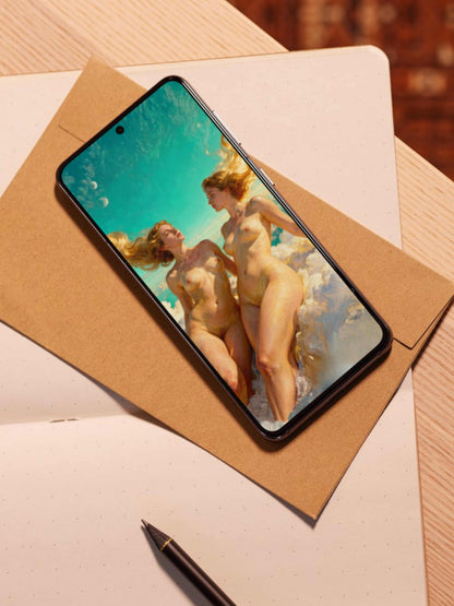 Las hijas del eter, es un lienzo coleccionable de alta calidad. Arte de autor para implementar como fondo de pantalla o protector de pantalla de dispositivos móviles o tablets. Apple, Ipads, Android, iphone, iOs.