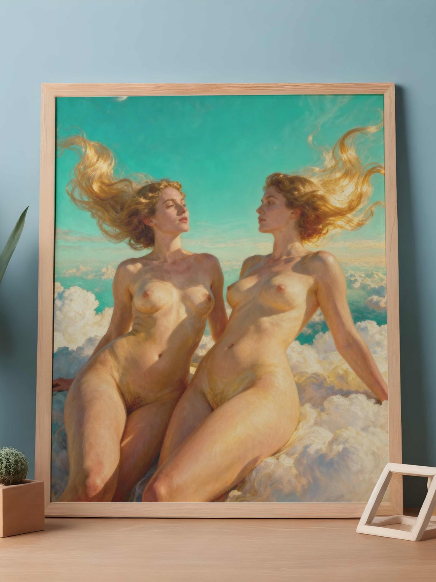 Las hijas del eter, es un lienzo coleccionable de alta calidad para imprimir. Lienzo digital para enmarcar y adornar salas o estudios en paredes blancas. Pieza de colección. Arte de autor.